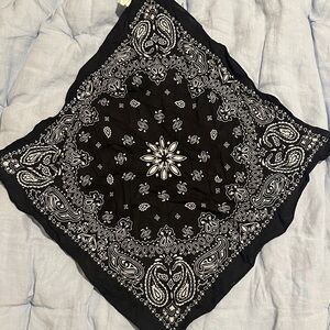 Black and White Paisley Bandana